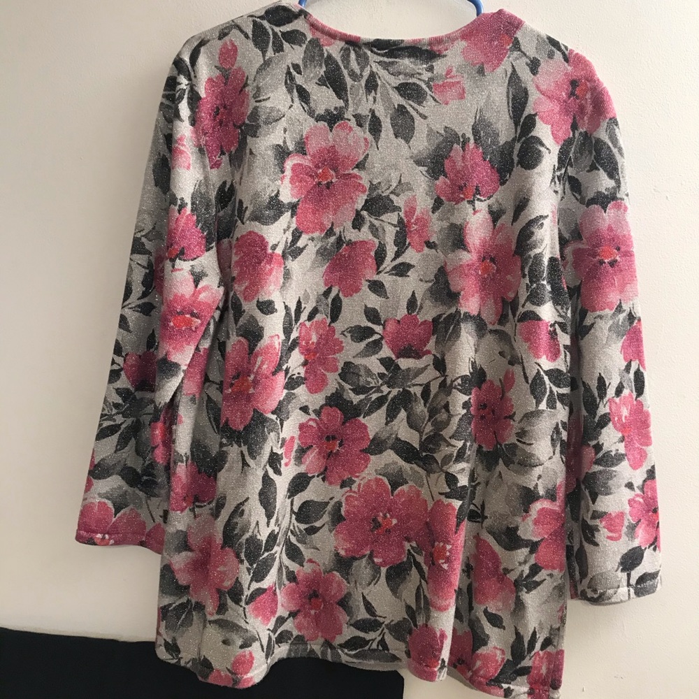 ALFRED DUNNER COTTON BLEND SHIMMER SWEATER LARGE - Picture 5 of 6